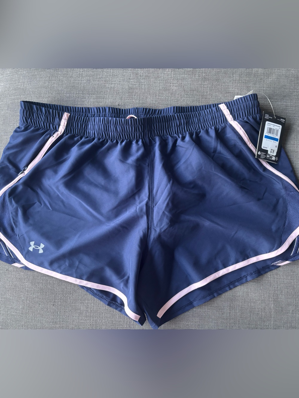 Under Armour Women's Fly By 3" Running Shorts Navy Blue Pink Size XL NWT